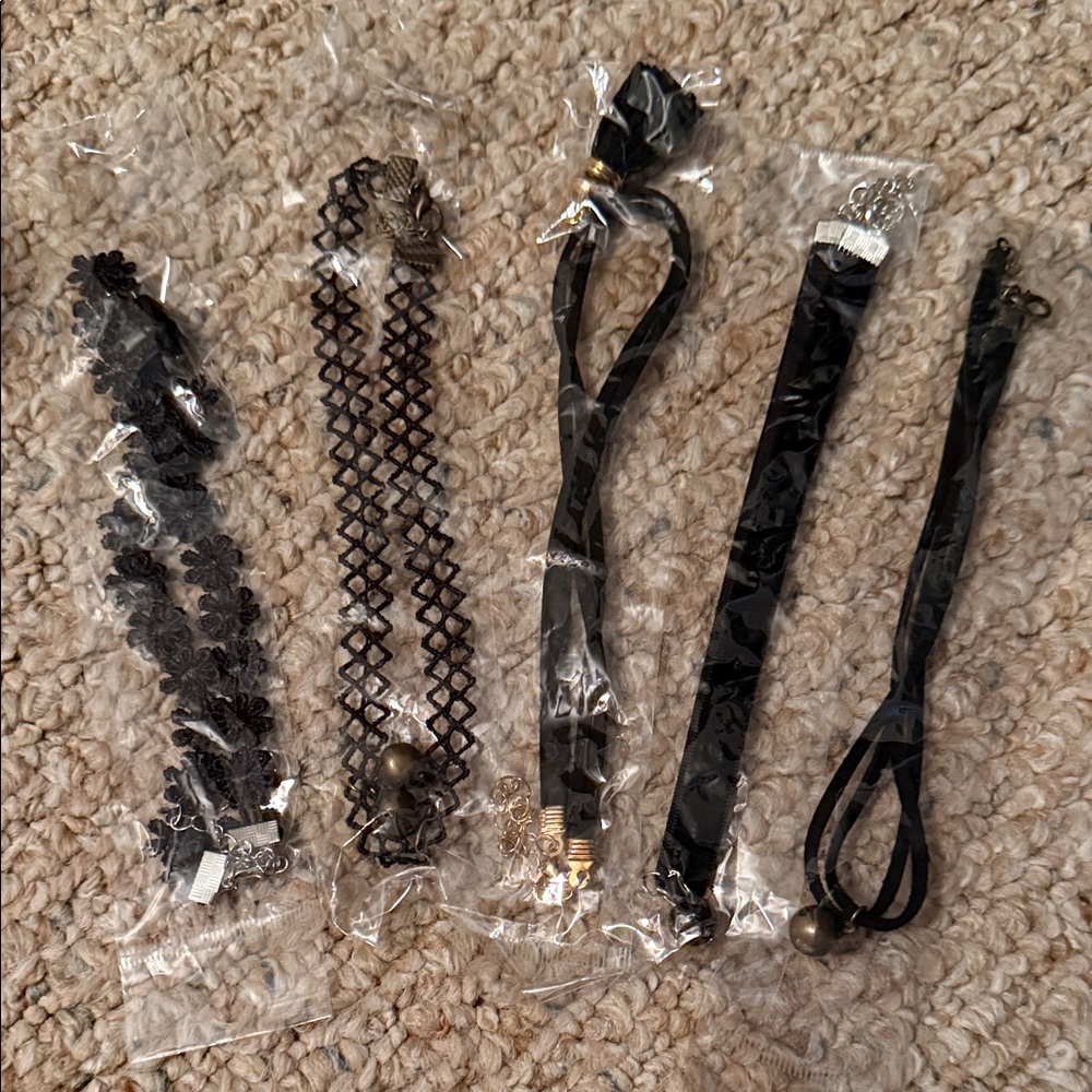 Black Choker Necklace Set